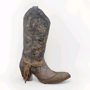 Corral Women's A2992 Cango Tobacco Laser Woven Cowgirl Boots Size 7M